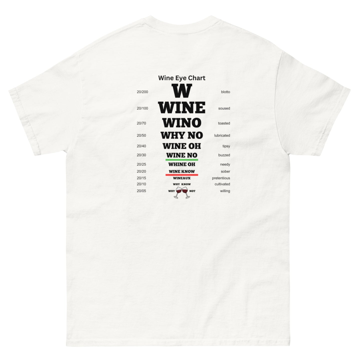 Men's Classic Tee - Wine Eye Chart