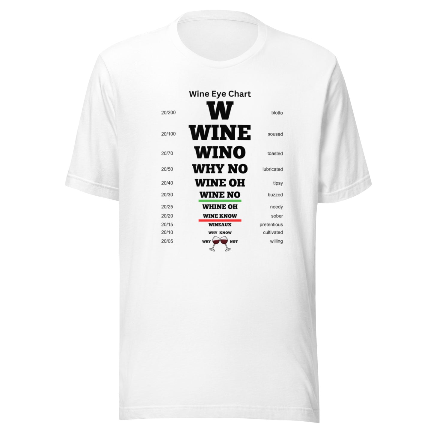 Unisex T-shirt - Wine Eye Chart