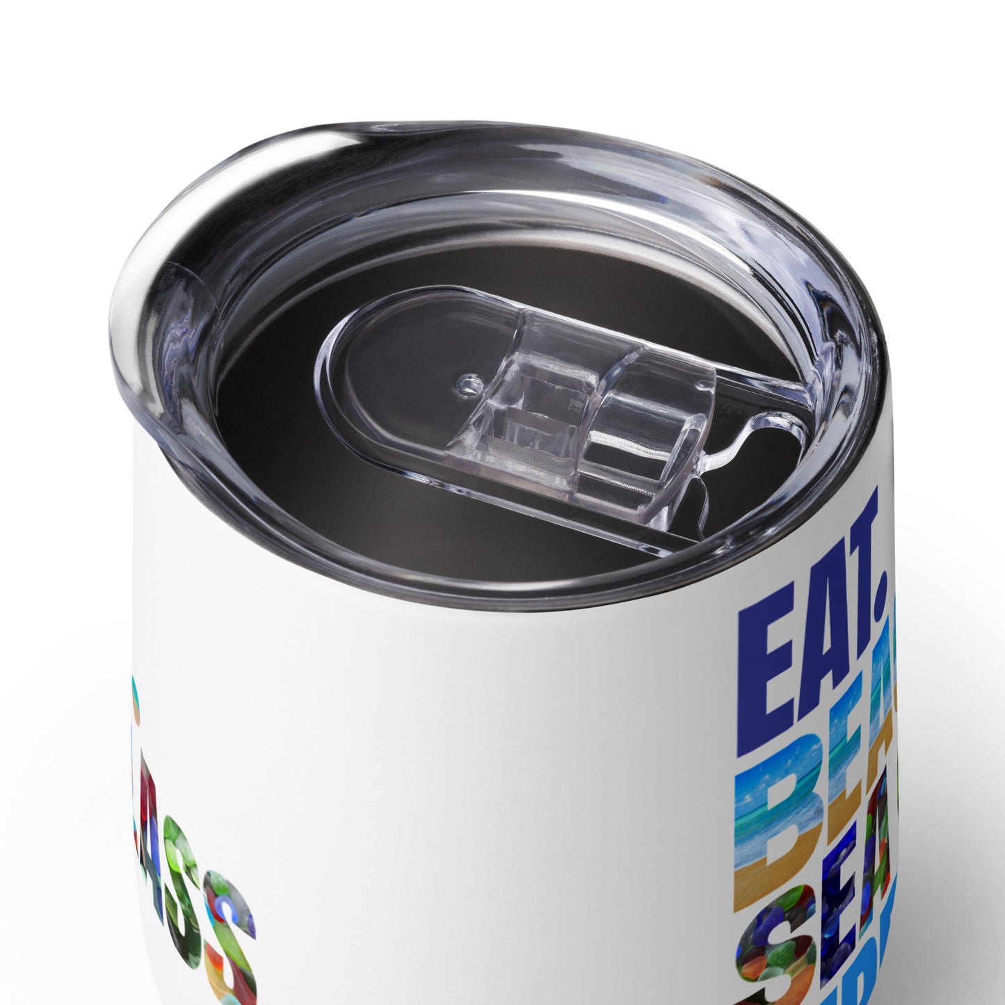 Wine Tumbler - Eat.Beach.Sea Glass.Repeat.