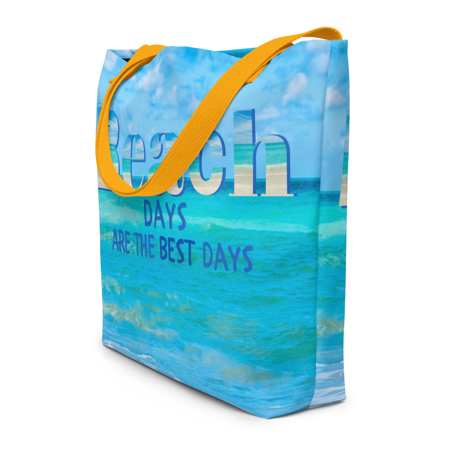All-Over Print Large Tote Bag with Pocket - Beach Days are the Best Days