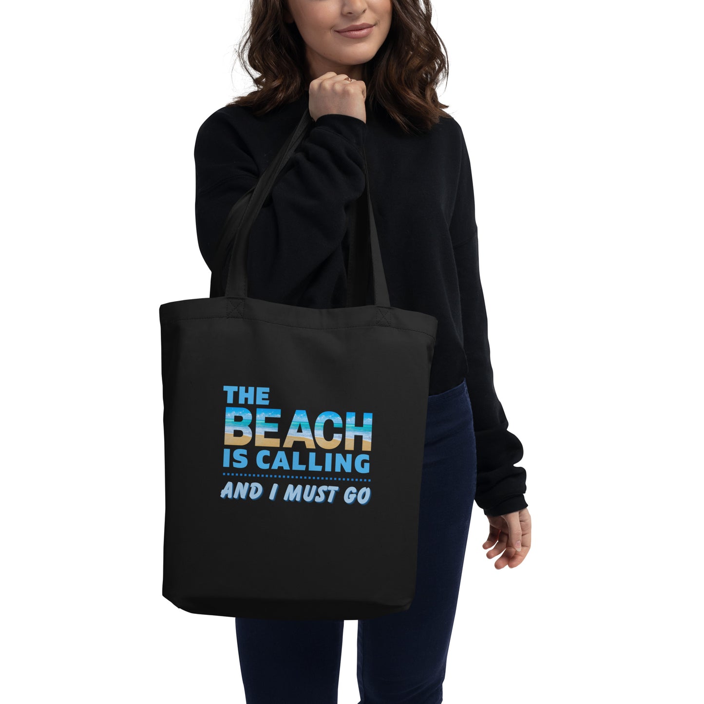 Eco Tote Bag - The Beach is Calling (Blue)