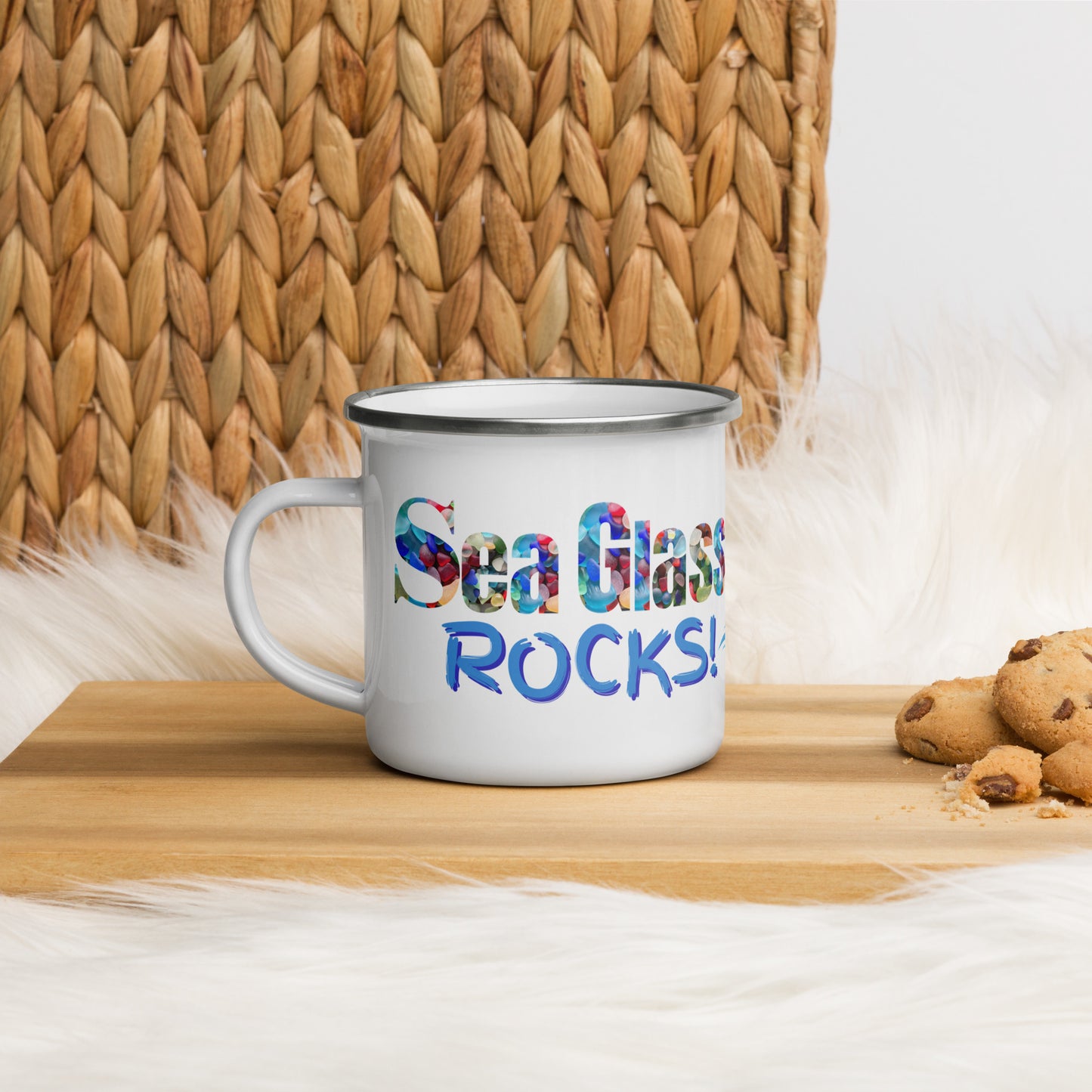 Enamel Mug - Sea Glass Rocks!