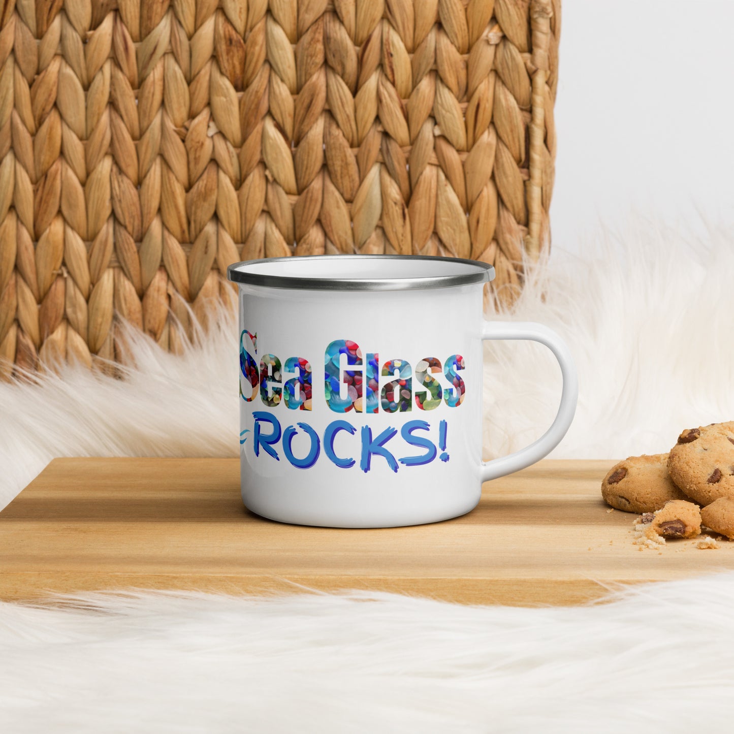 Enamel Mug - Sea Glass Rocks!