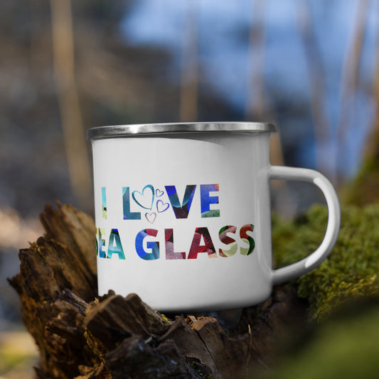 Enamel Mug - I Love Sea Glass!