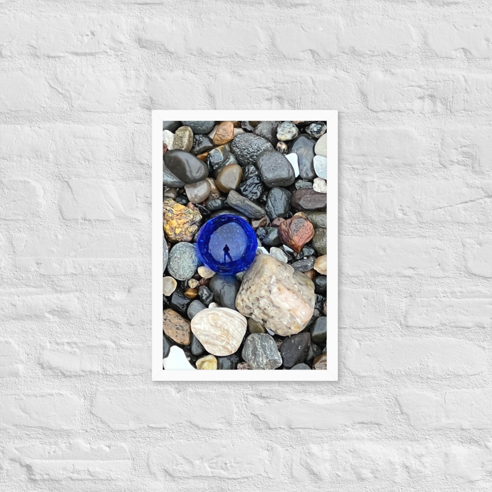 Framed Poster - The Man in the Sea Glass Marble! 12 x 18