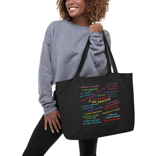 Large Organic Tote Bag - Daily Affirmations