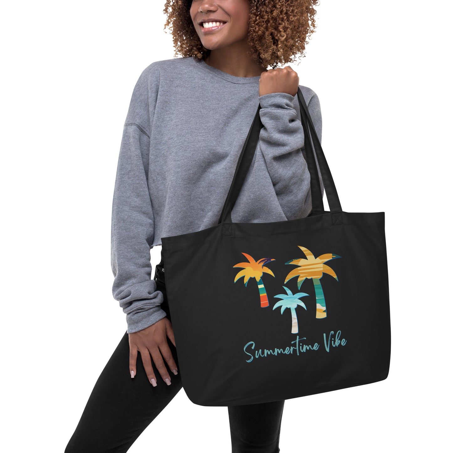 Large Organic Tote Bag - Summertime Vibe