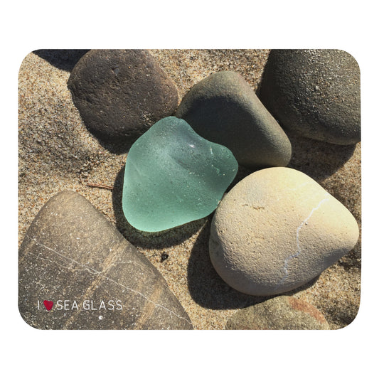 Mouse Pad - BIG Green Sea Glass Heart!