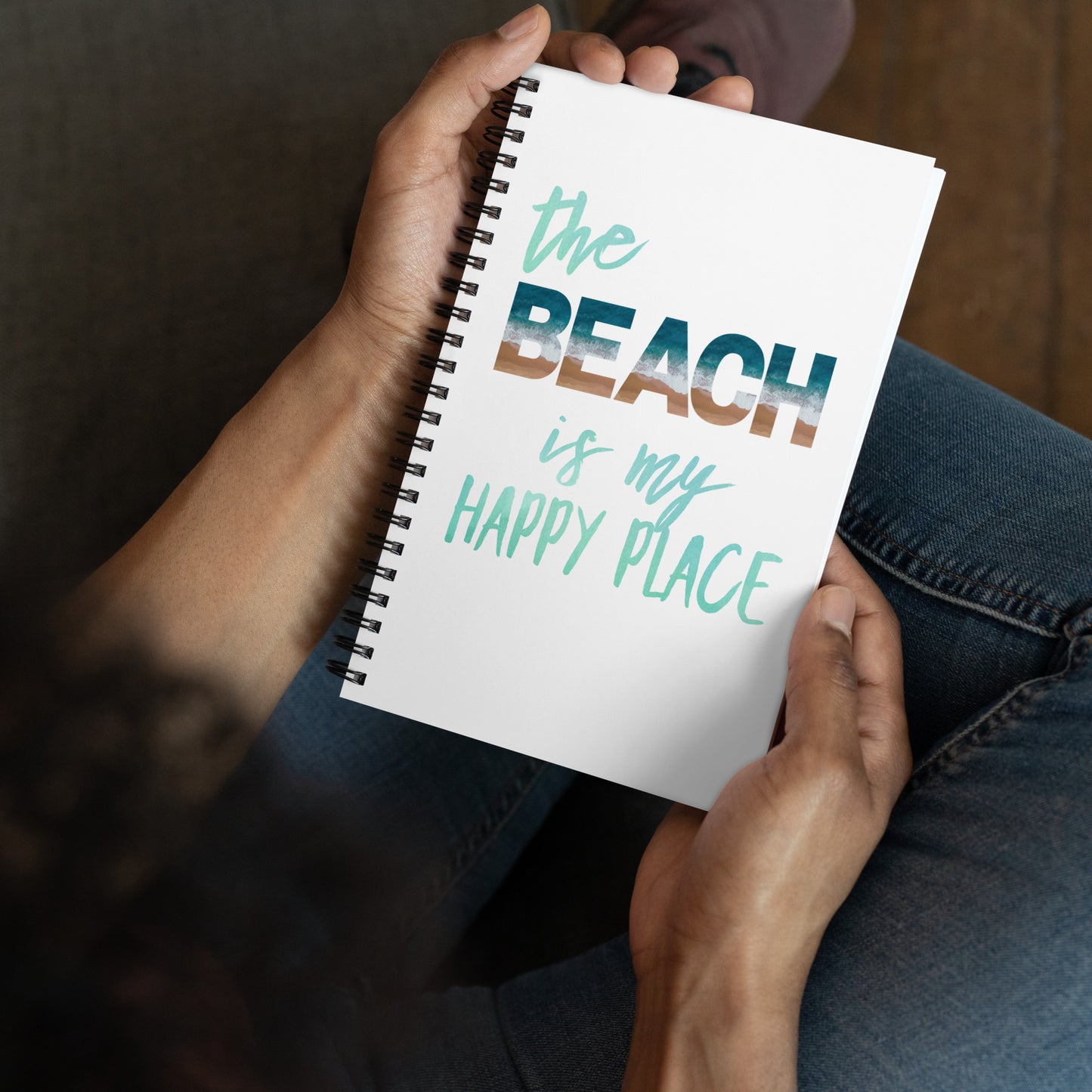 Spiral Notebook - Beach is My Happy Place - Surf and Sand