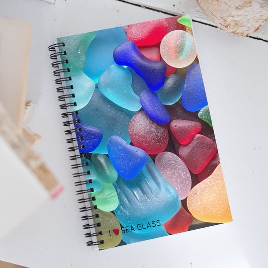 Spiral Notebook - Sea Glass Collage