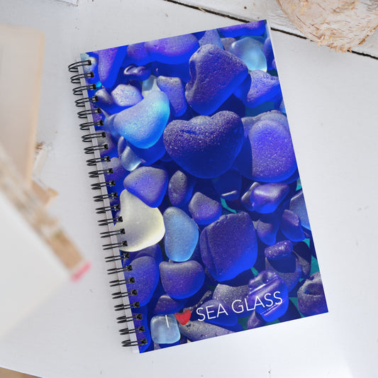 Spiral Notebook - Blues Sea Glass Collage