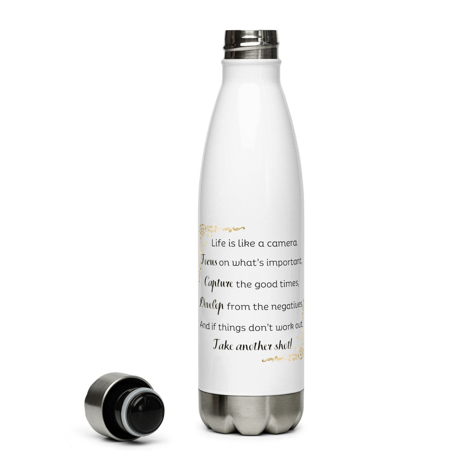 Stainless Steel Water Bottle - Life is Like a Camera