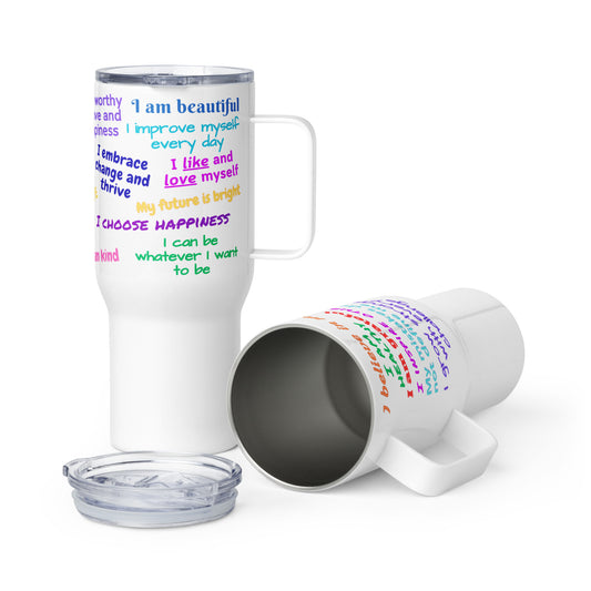 Travel Mug with a Handle - Daily Affirmations