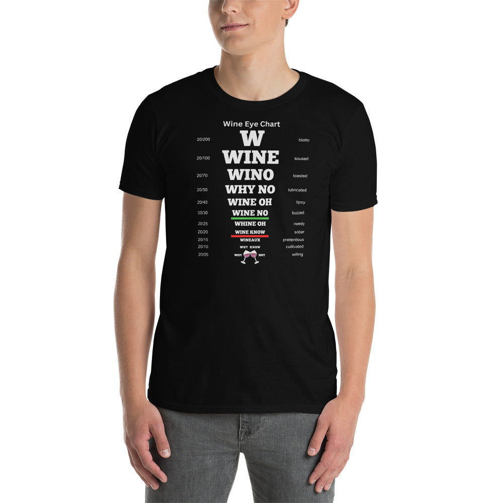 Short-Sleeve Unisex T-Shirt - Wine Eye Chart