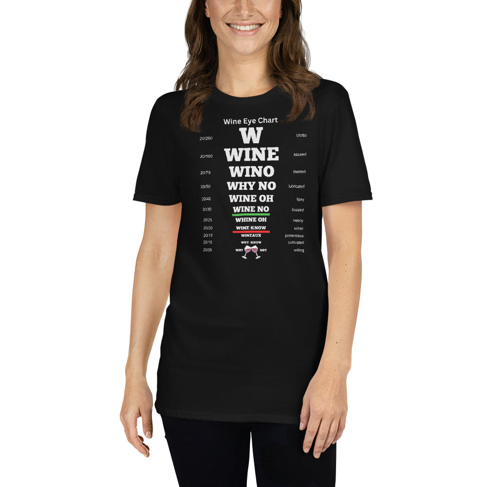 Short-Sleeve Unisex T-Shirt - Wine Eye Chart