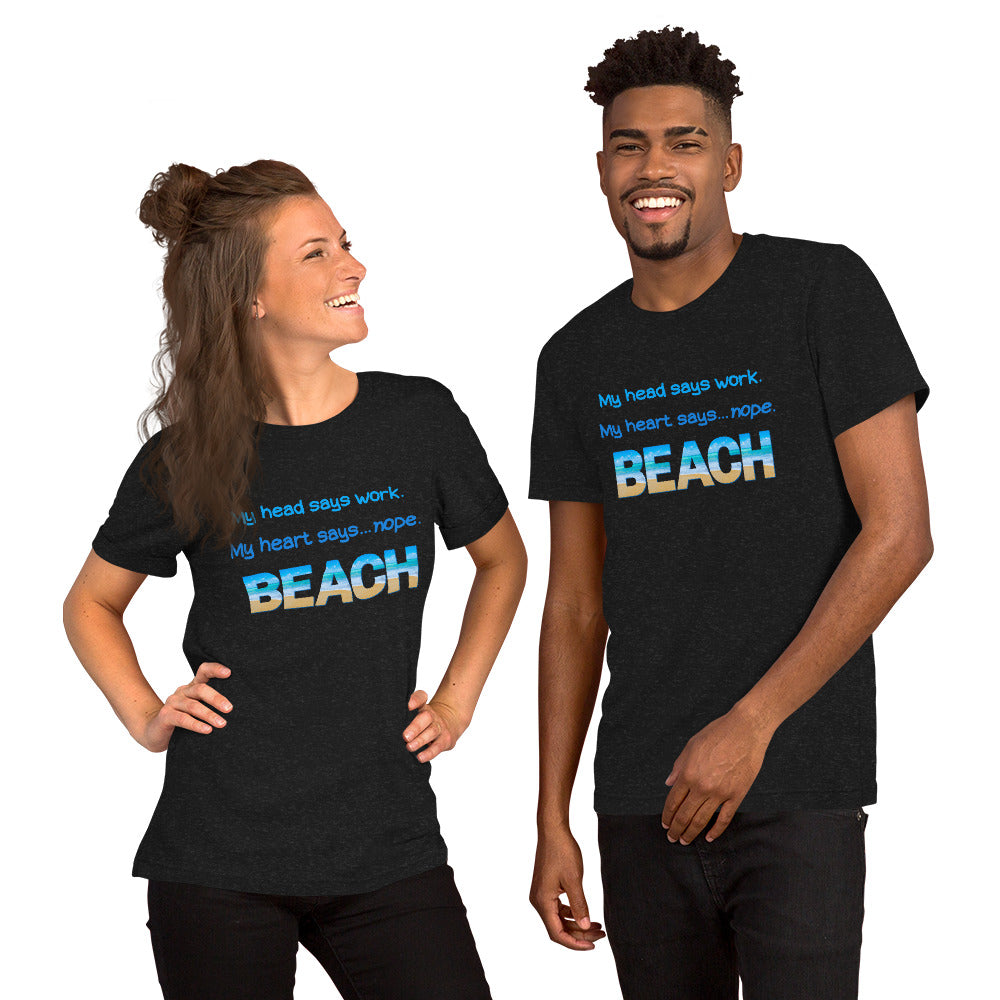 Unisex T-shirt - My Heart Says Beach (Blue)