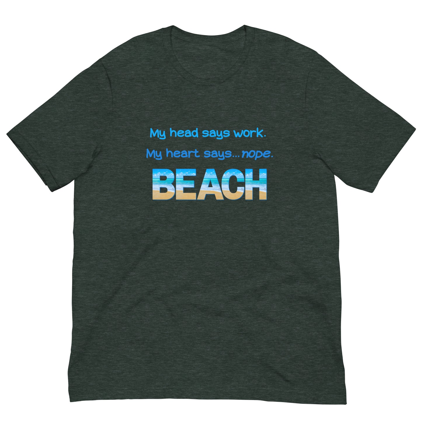 Unisex T-shirt - My Heart Says Beach (Blue)