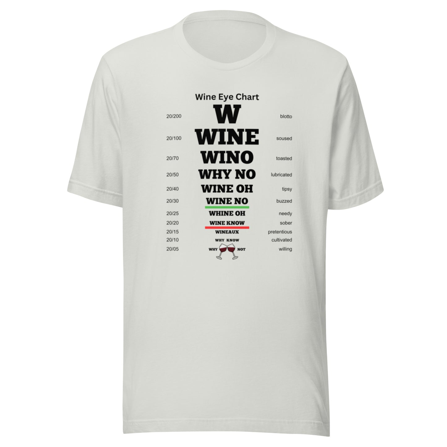 Unisex T-shirt - Wine Eye Chart