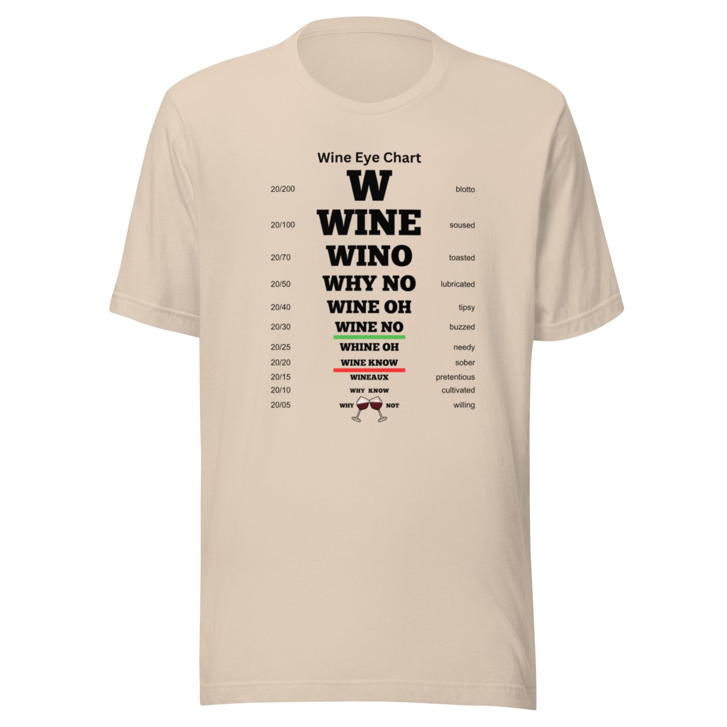 Unisex T-shirt - Wine Eye Chart