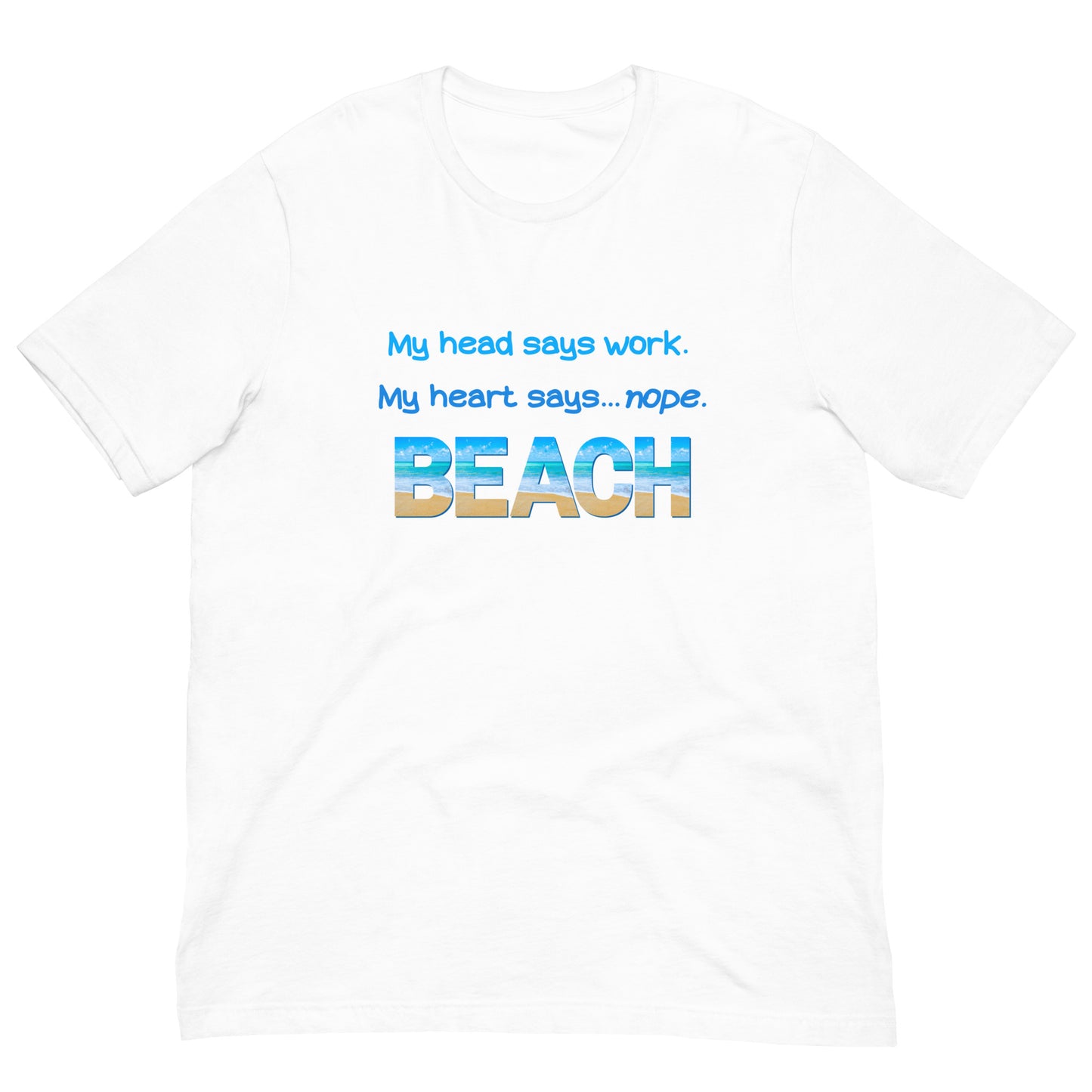 Unisex T-shirt - My Heart Says Beach (Blue)