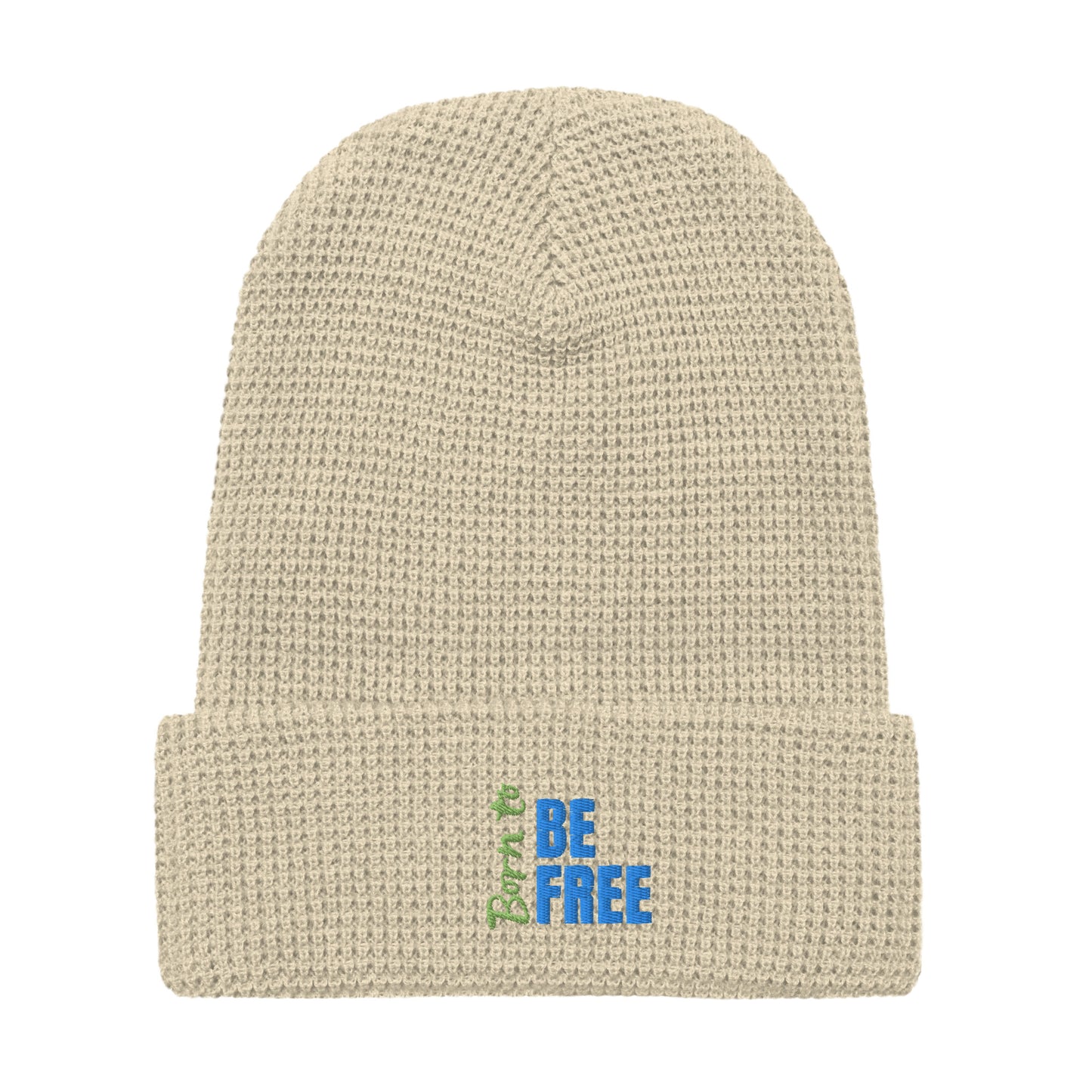 Waffle Beanie Hat - Born To Be Free