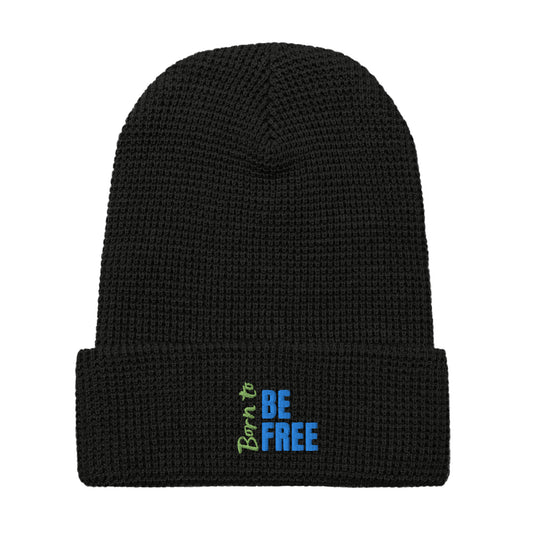 Waffle Beanie Hat - Born To Be Free