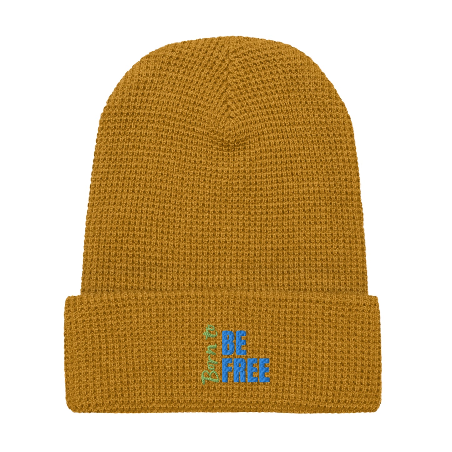 Waffle Beanie Hat - Born To Be Free