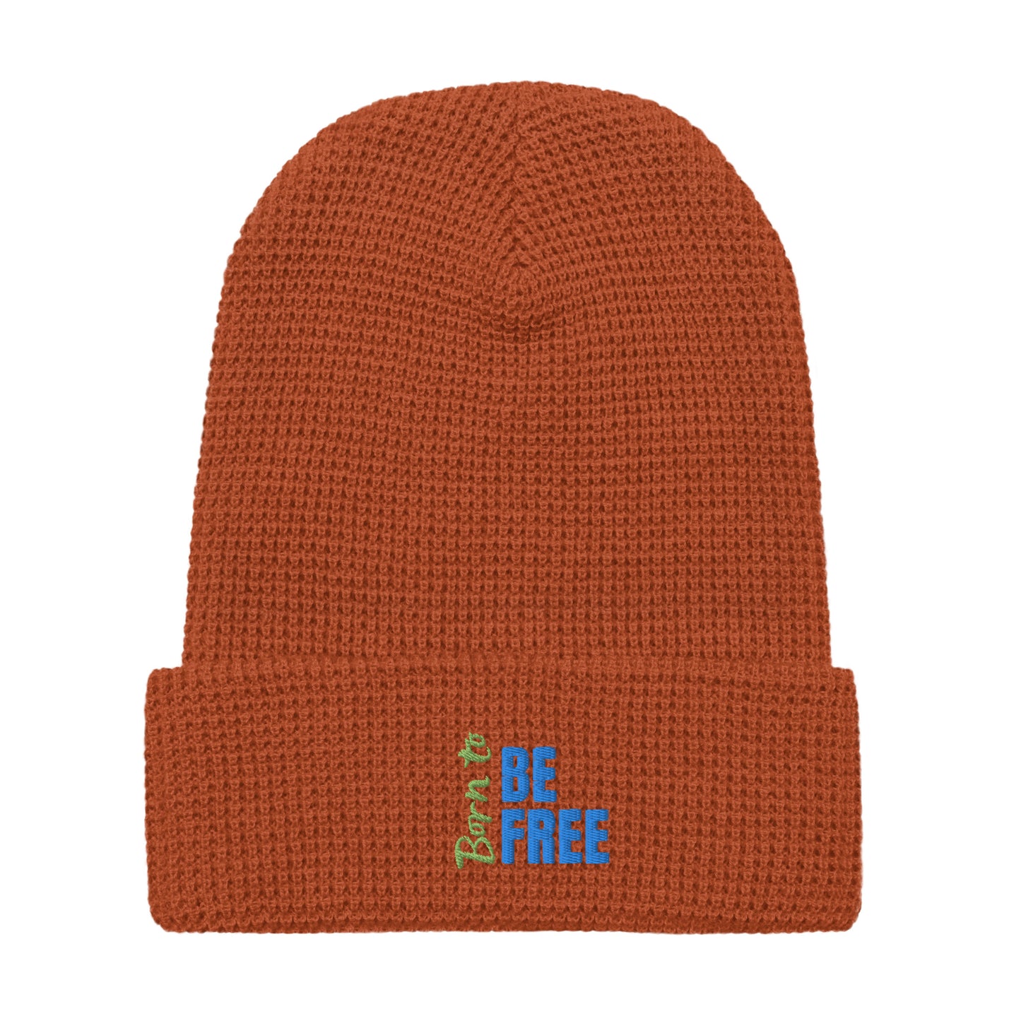 Waffle Beanie Hat - Born To Be Free