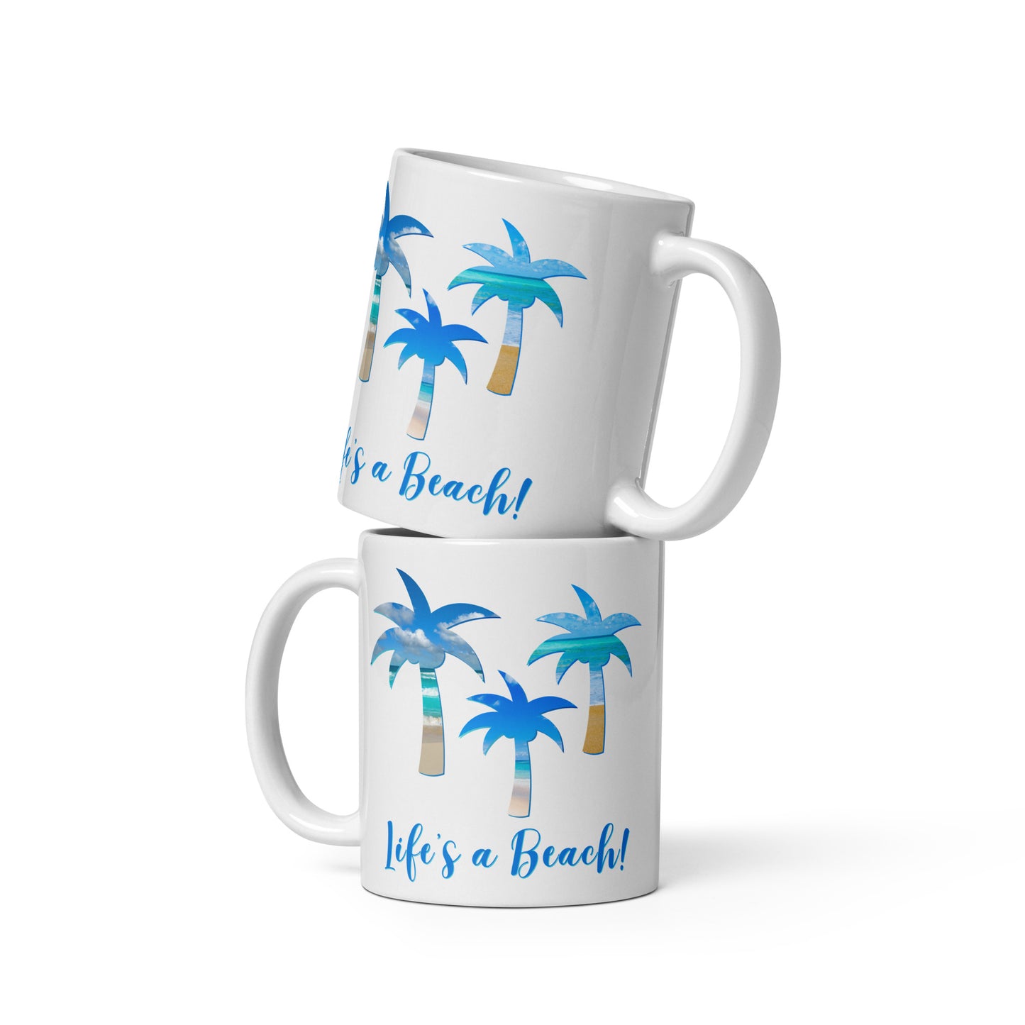 White Glossy Mug - Life's a Beach!