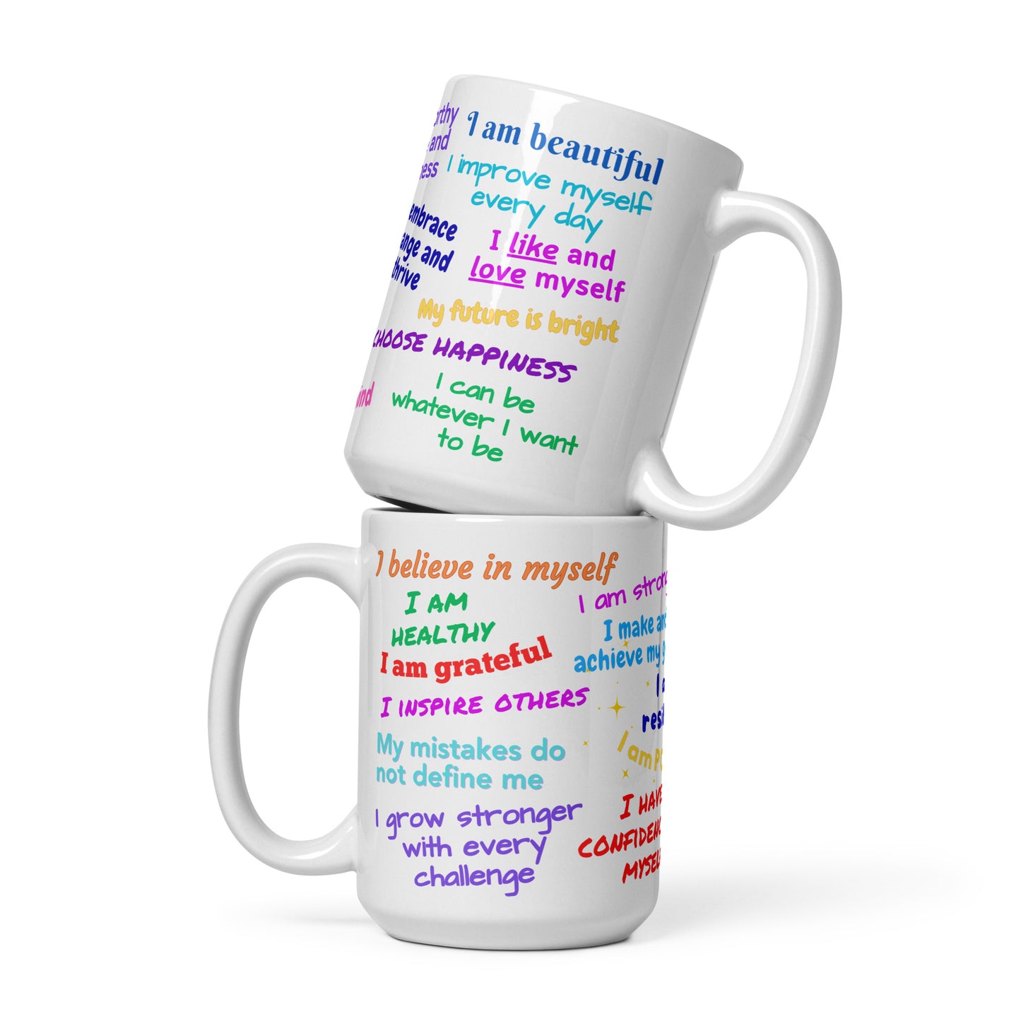 White Glossy Mug - Daily Affirmations