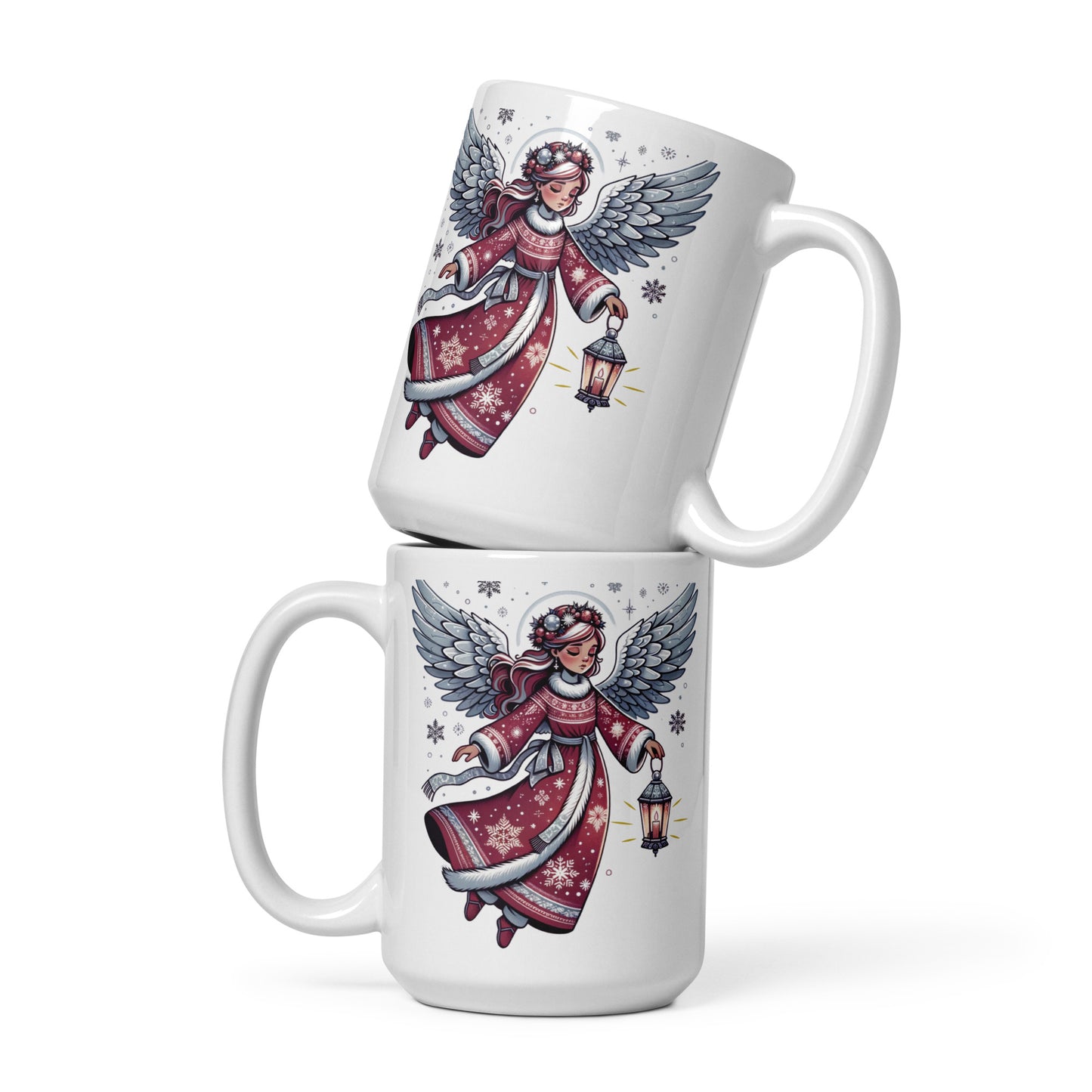White Glossy Mug - Christmas Angel
