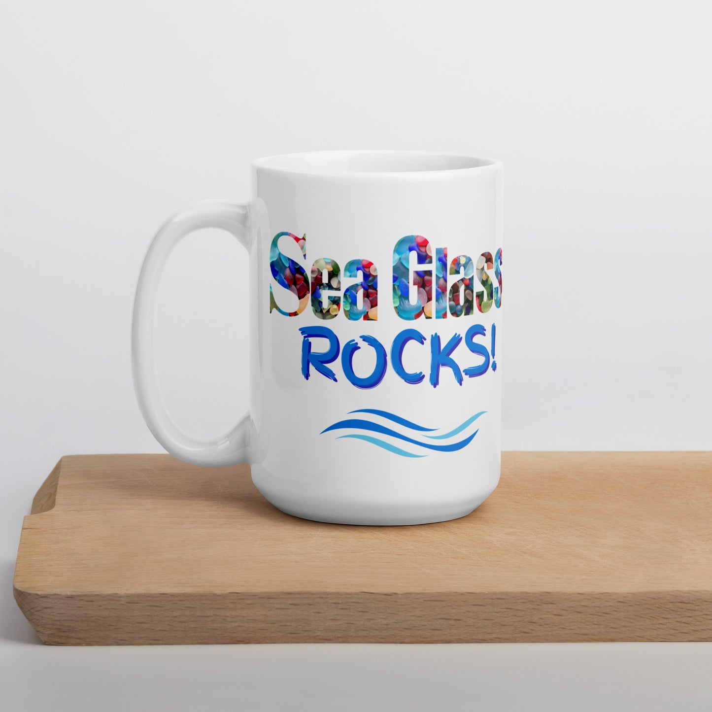 White Glossy Mug - Sea Glass Rocks!