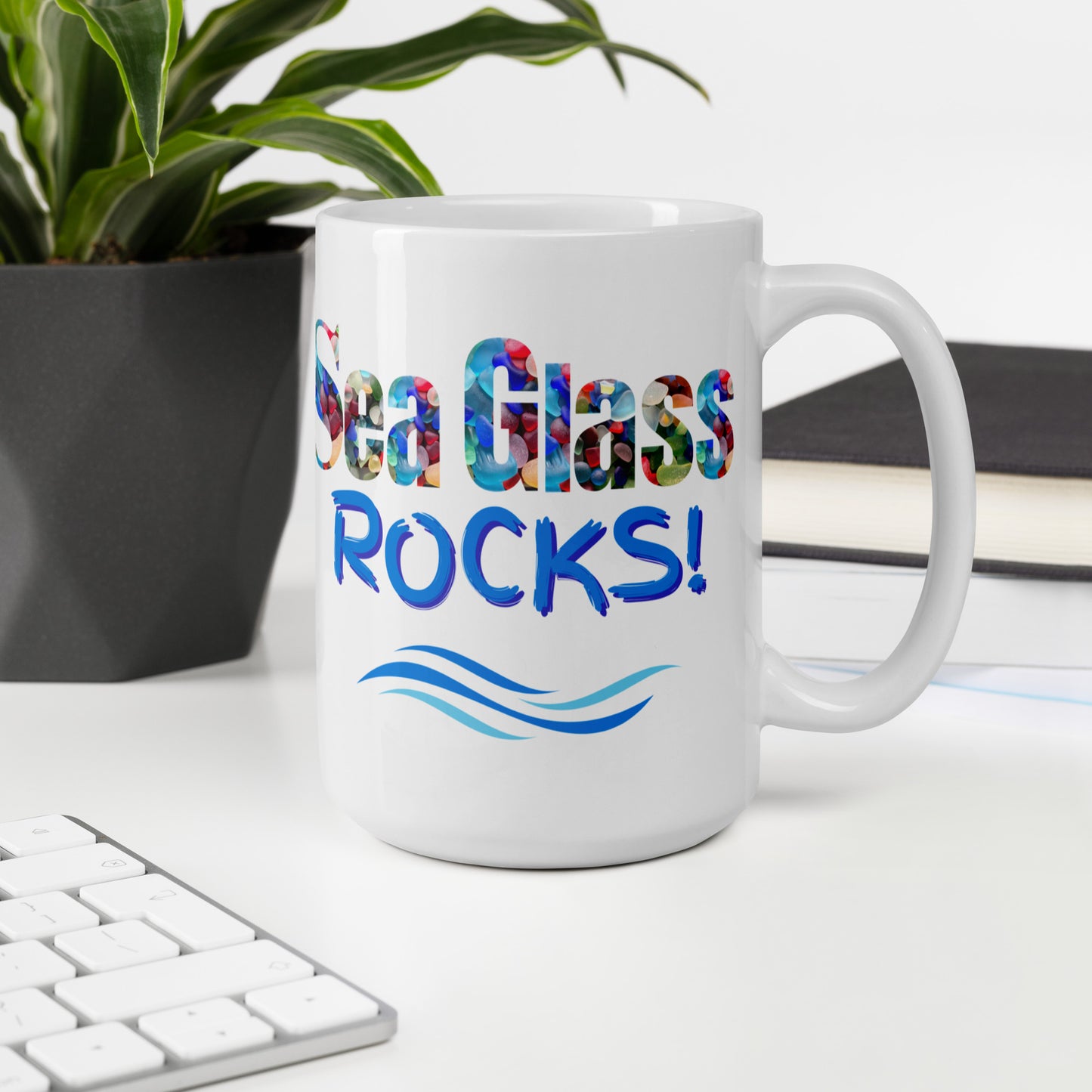 White Glossy Mug - Sea Glass Rocks!