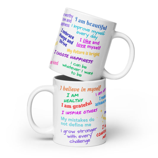 White Glossy Mug - Daily Affirmations