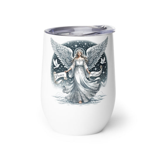 Wine Tumbler - Peace on Earth Angel on Cloud